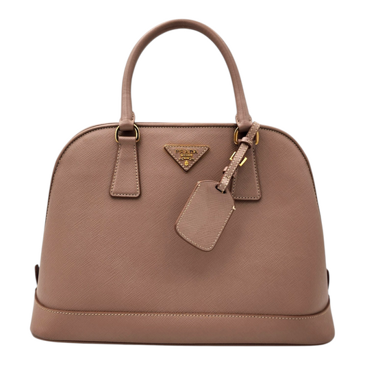 Prada Saffiano Lux Promenade Medium Bag Cammeo GHW