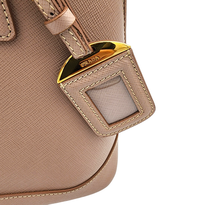 Prada Saffiano Lux Promenade Medium Bag Cammeo GHW