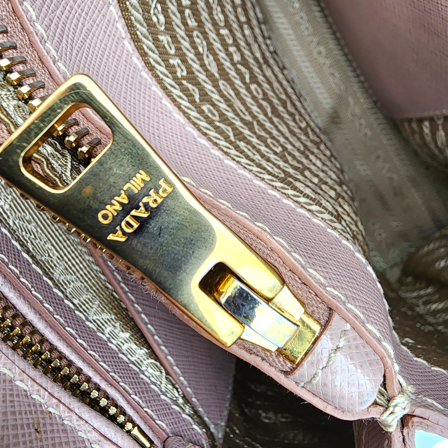 Prada Saffiano Lux Promenade Medium Bag Cammeo GHW
