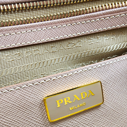 Prada Saffiano Lux Promenade Medium Bag Cammeo GHW