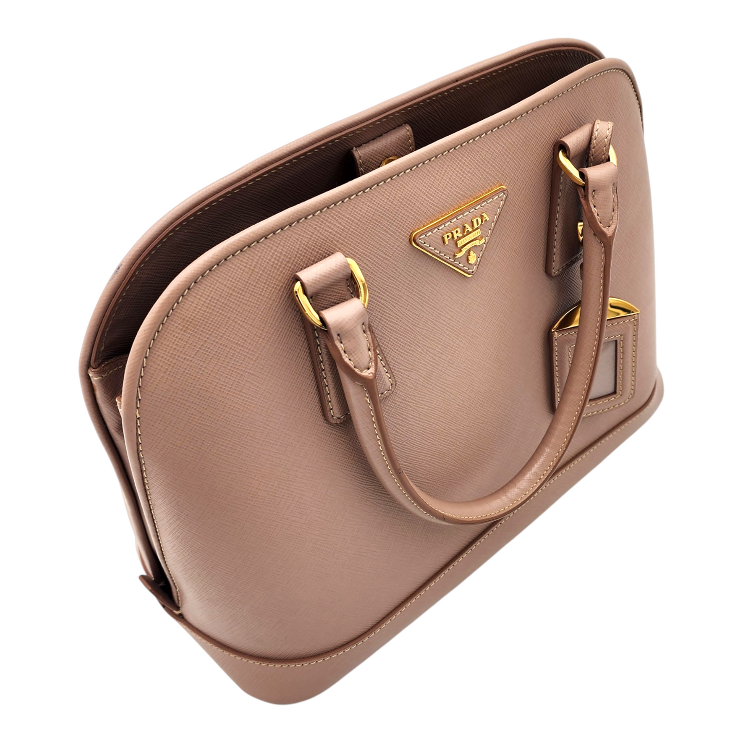 Prada Saffiano Lux Promenade Medium Bag Cammeo GHW