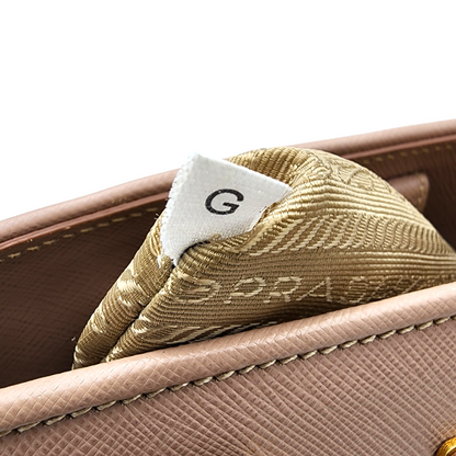Prada Saffiano Lux Promenade Medium Bag Cammeo GHW