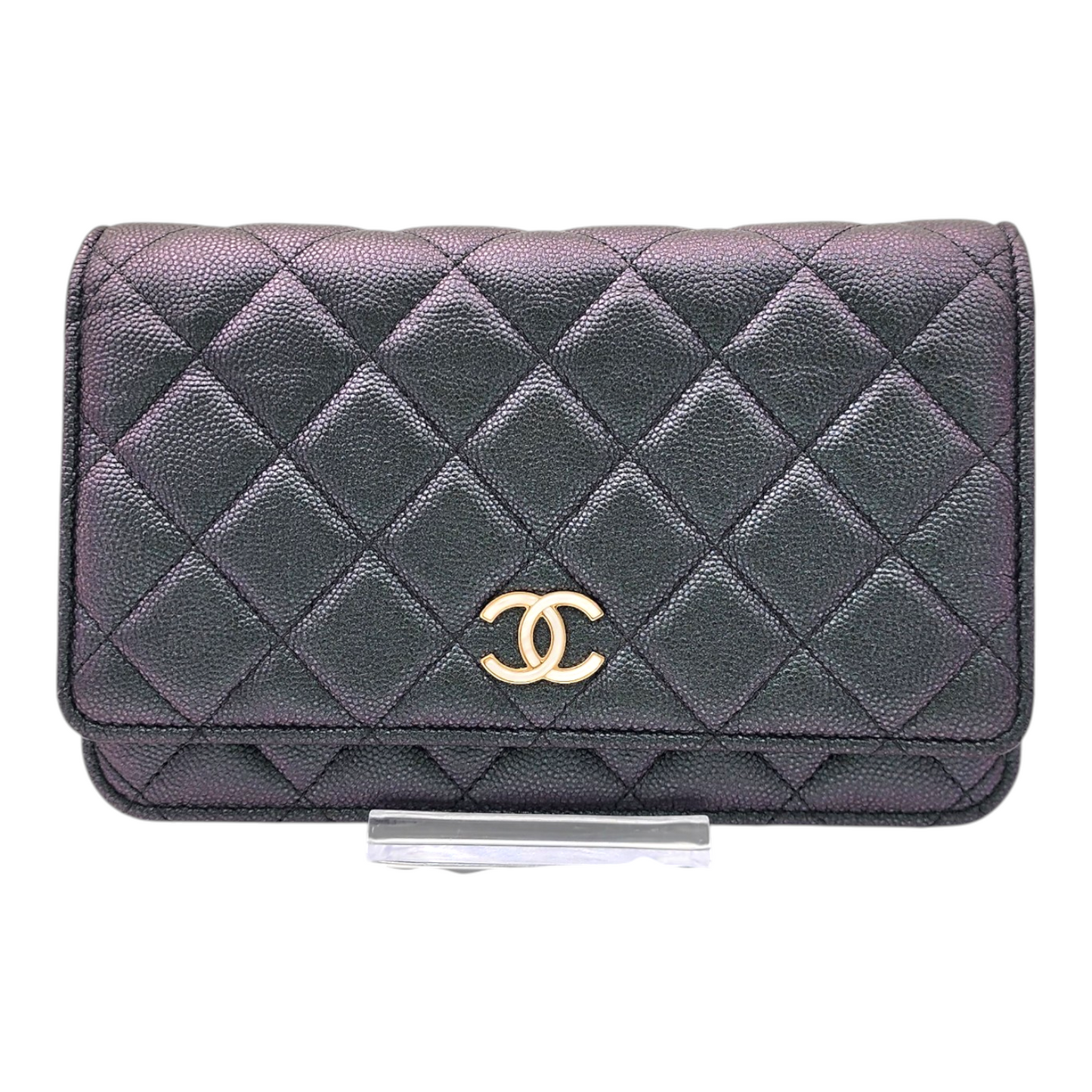 Chanel Iridescent Green Caviar Wallet on Chain WOC