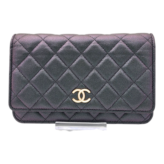Chanel Iridescent Green Caviar Wallet on Chain WOC