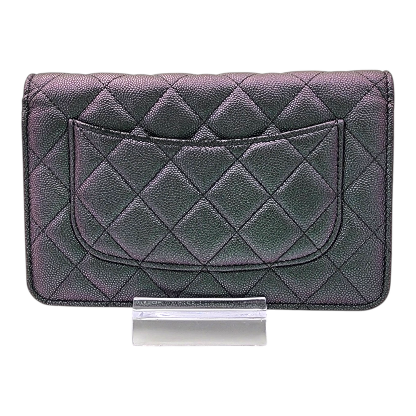 Chanel Iridescent Green Caviar Wallet on Chain WOC