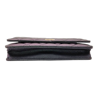 Chanel Iridescent Green Caviar Wallet on Chain WOC
