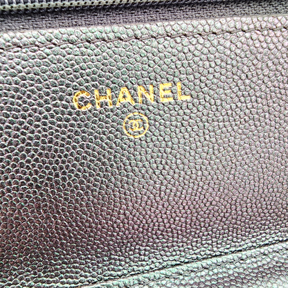Chanel Iridescent Green Caviar Wallet on Chain WOC