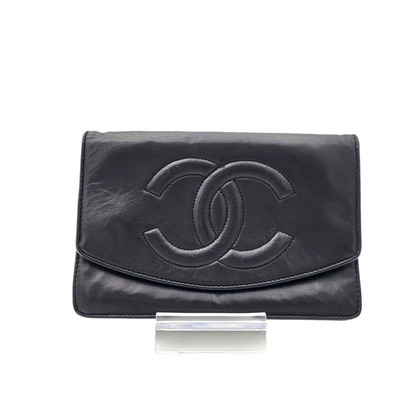 Chanel Vintage Series 3 WOC Leather Black Chain Link Shoulder Bag