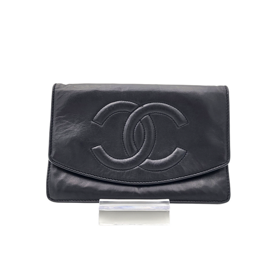 Chanel Vintage Series 3 WOC Leather Black Chain Link Shoulder Bag