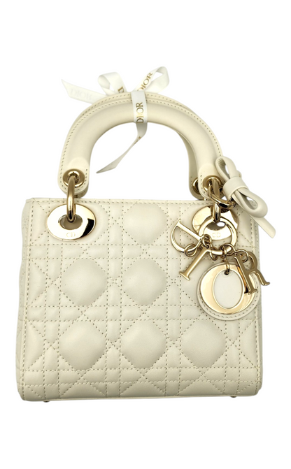 2026 Mini Lady Dior Bag with Chain in Latte Cannage Lambskin
