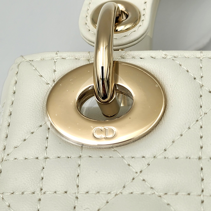 2026 Mini Lady Dior Bag with Chain in Latte Cannage Lambskin
