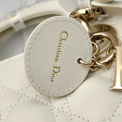 2026 Mini Lady Dior Bag with Chain in Latte Cannage Lambskin