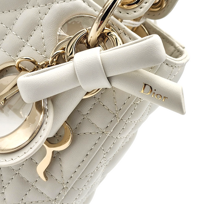 2026 Mini Lady Dior Bag with Chain in Latte Cannage Lambskin