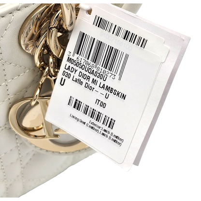 2026 Mini Lady Dior Bag with Chain in Latte Cannage Lambskin