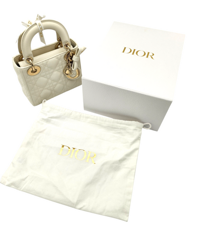 2026 Mini Lady Dior Bag with Chain in Latte Cannage Lambskin
