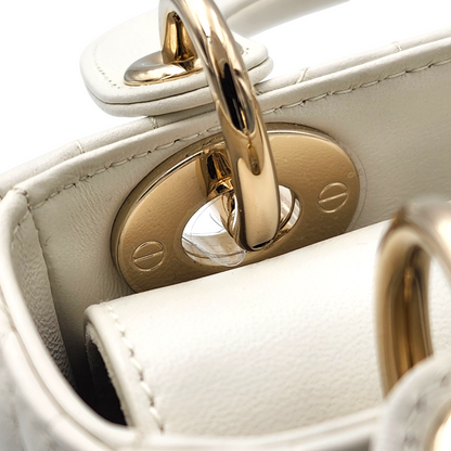 2026 Mini Lady Dior Bag with Chain in Latte Cannage Lambskin