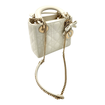 2026 Mini Lady Dior Bag with Chain in Latte Cannage Lambskin