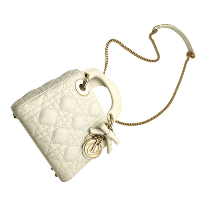 2026 Mini Lady Dior Bag with Chain in Latte Cannage Lambskin