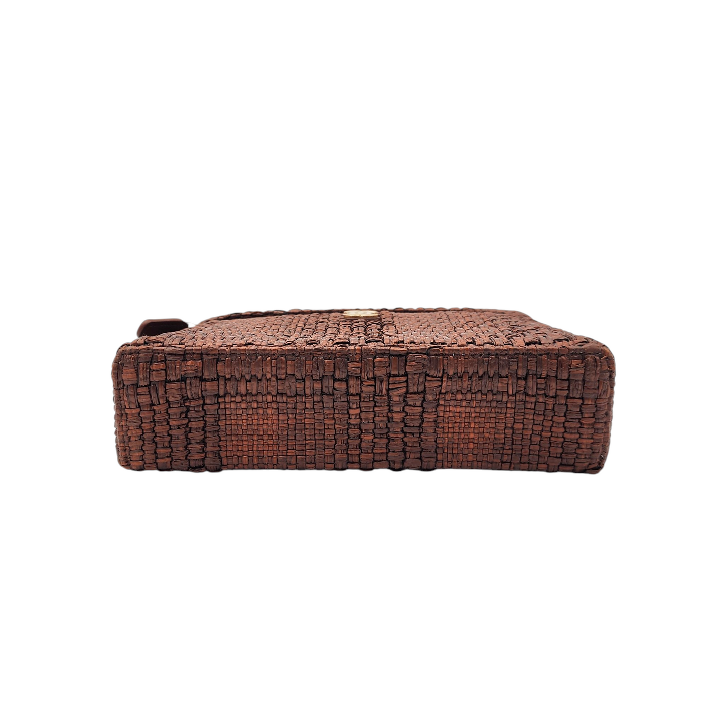 Chanel Braided Raffia S/S26 Quilted Top Handle Slim Vanity Case with Chain Brown Light GHW