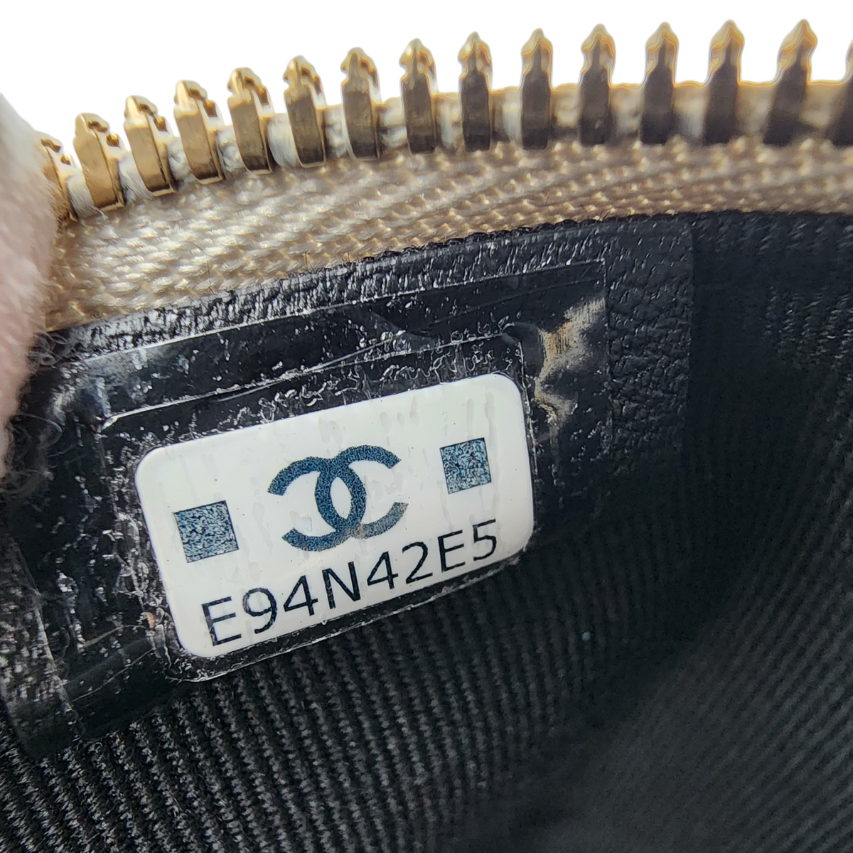 Chanel Suede Calfskin Quilted Top Handle Slim Vanity Case with Chain Grey Black GHW