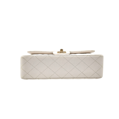 Chanel Caviar Quilted Medium Classic Double Flap Bag White GHW