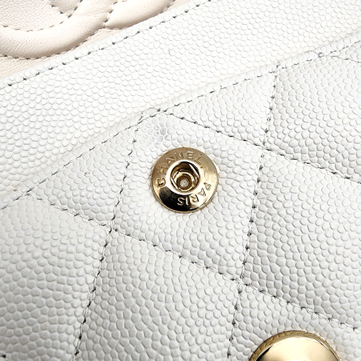 Chanel Caviar Quilted Medium Classic Double Flap Bag White GHW