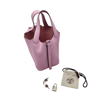 Hermès Clemence Picotin Lock 18 PM Mauve Sylvestre PHW Stamp U (2022)