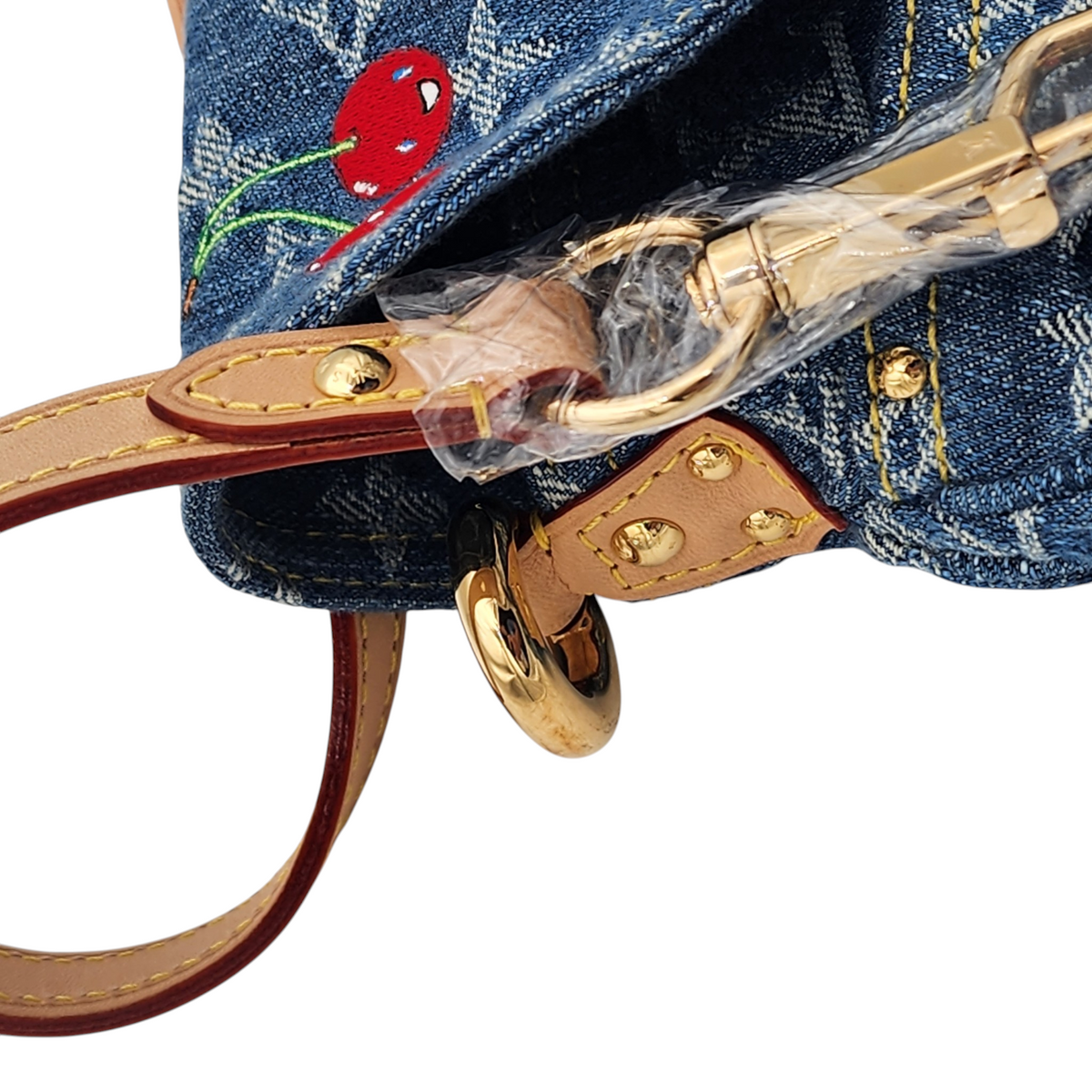 Louis Vuitton x Takashi Murakami Monogram Cherry Denim Sunset Shoulder Bag GHW