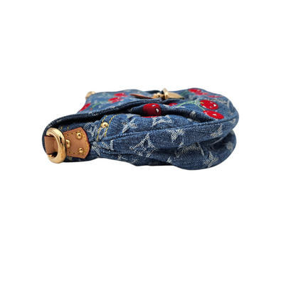 Louis Vuitton x Takashi Murakami Monogram Cherry Denim Sunset Shoulder Bag GHW