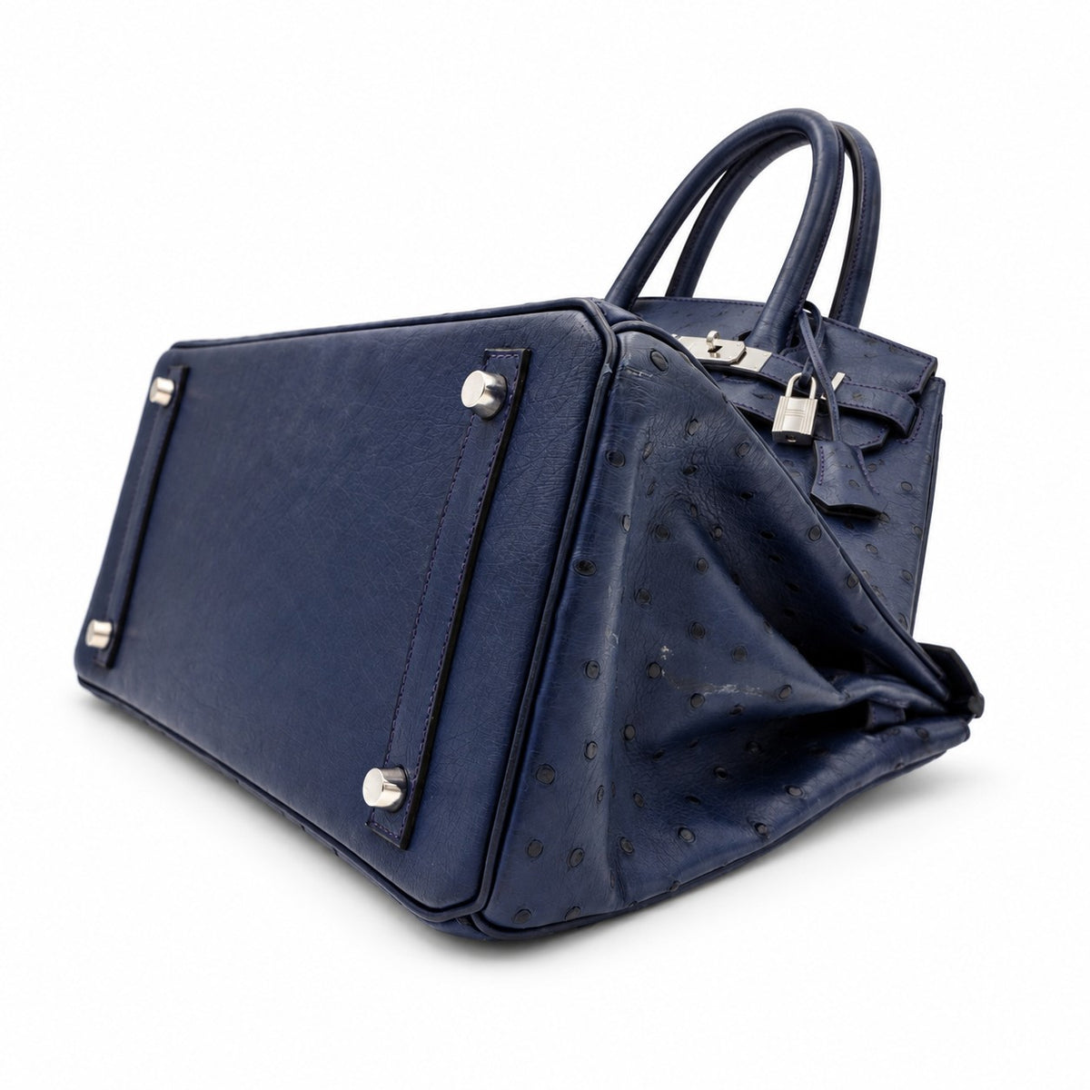 Hermès Birkin 30 Ostrich Bag Navy with Palladium Hardware