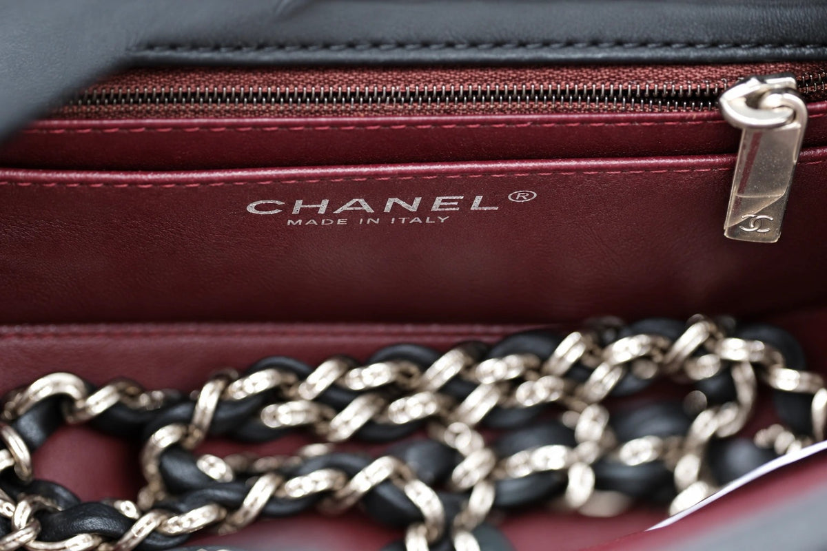 Chanel Chevron Quilted Leather Flap Bag Black SHW