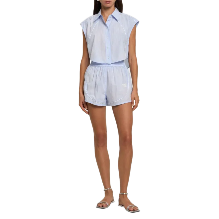Alexander Wang Cotton Boxer Shorts in Stripe Print