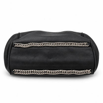 Chanel Quilted Leather Chain Tote Bag Black SHW