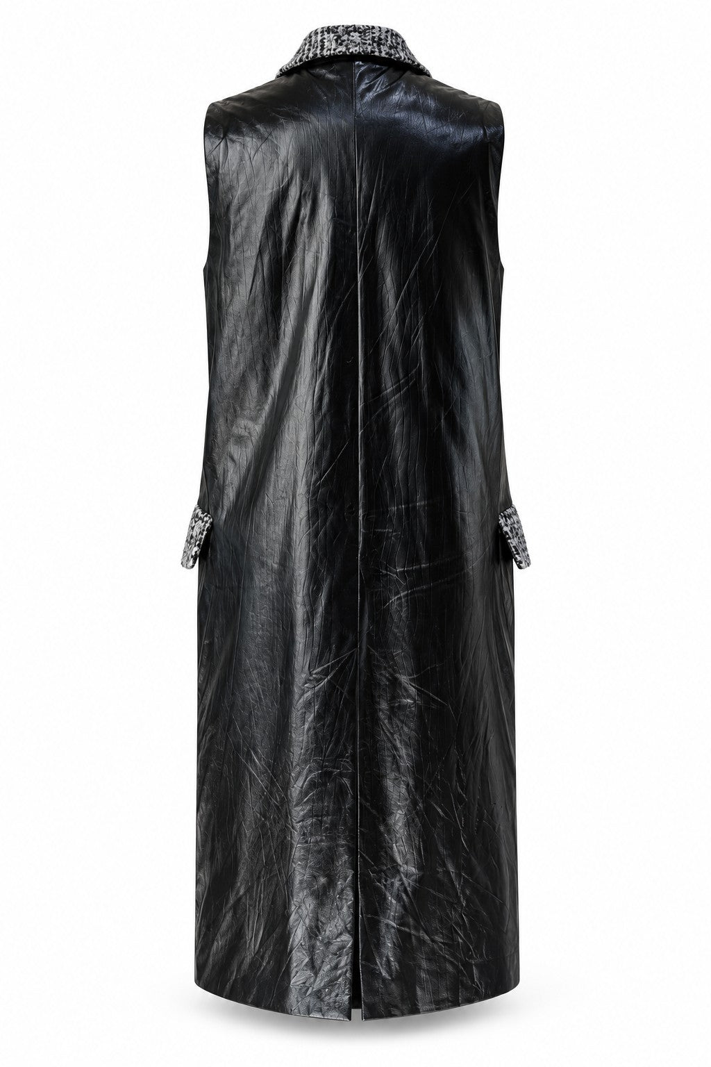Max Mara Black & White Sleeveless Long Coat