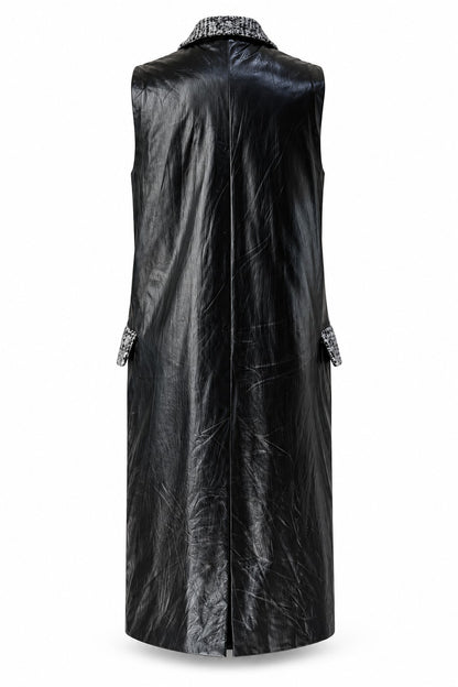 Max Mara Black & White Sleeveless Long Coat