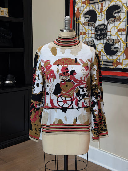 Chanel Egypt Collection Multicolor Portrait Knit Top