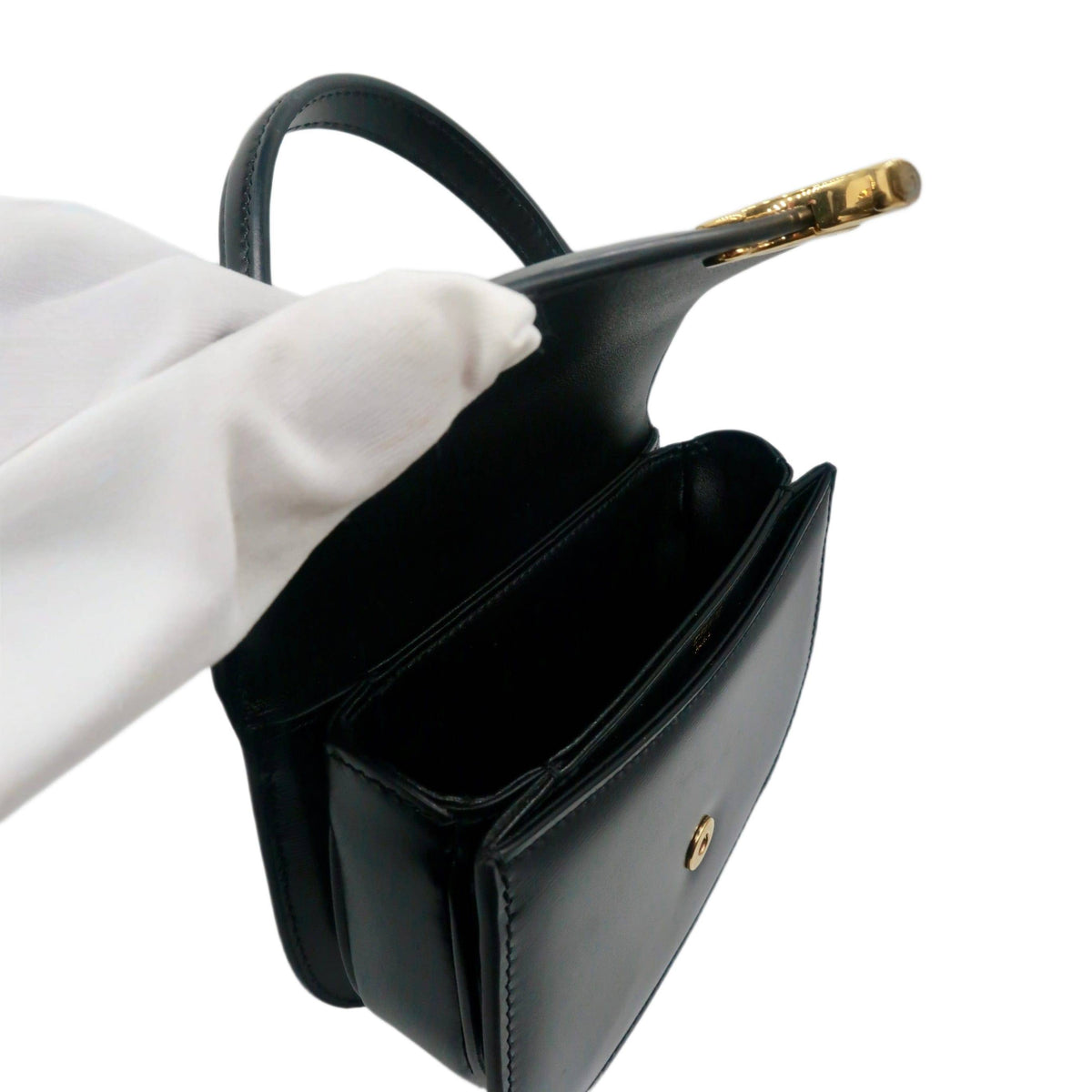 Celine Mini Besace Clea in Shiny Calfskin