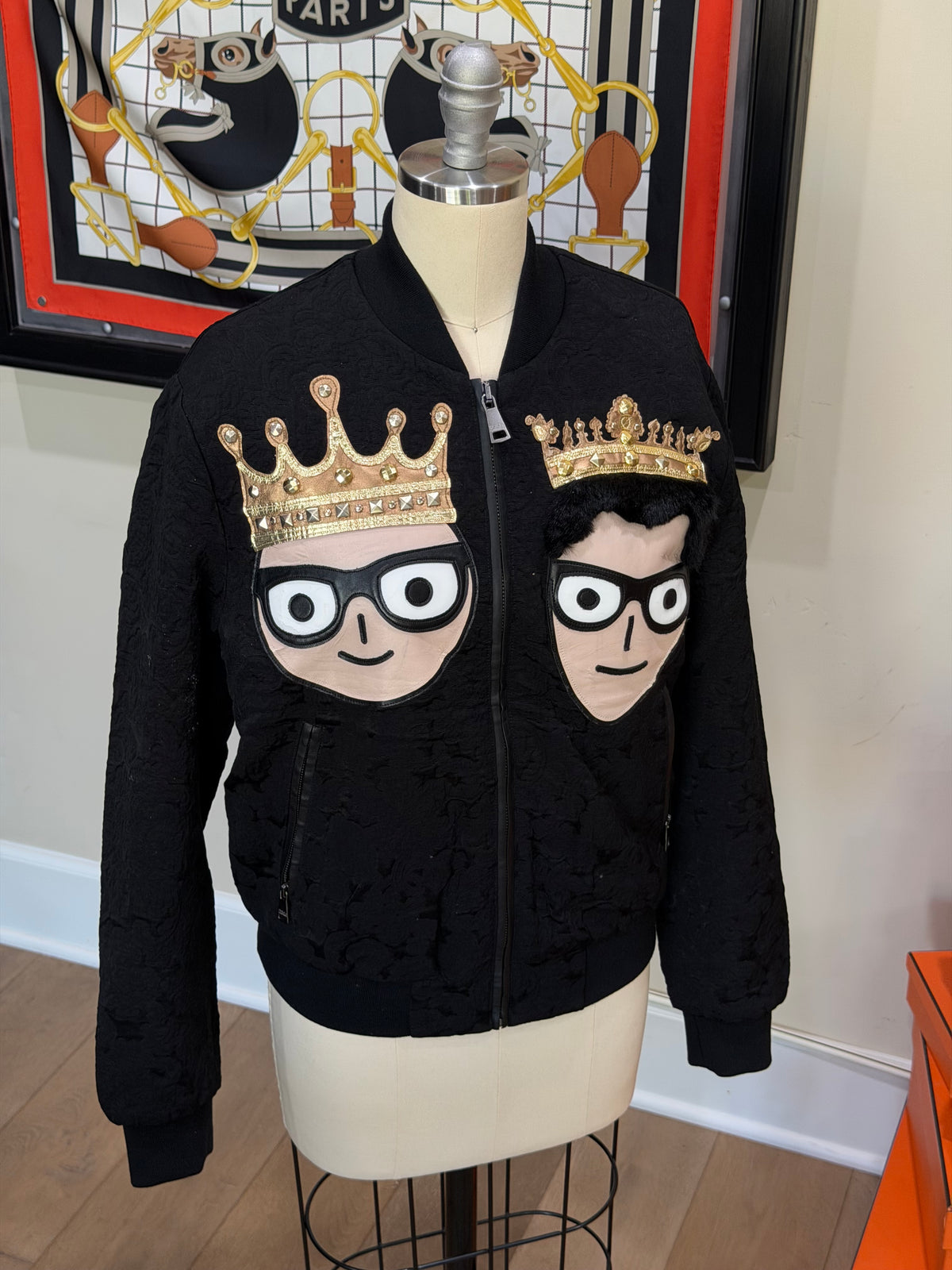 Dolce & Gabbana Black Crown Portrait Jacket