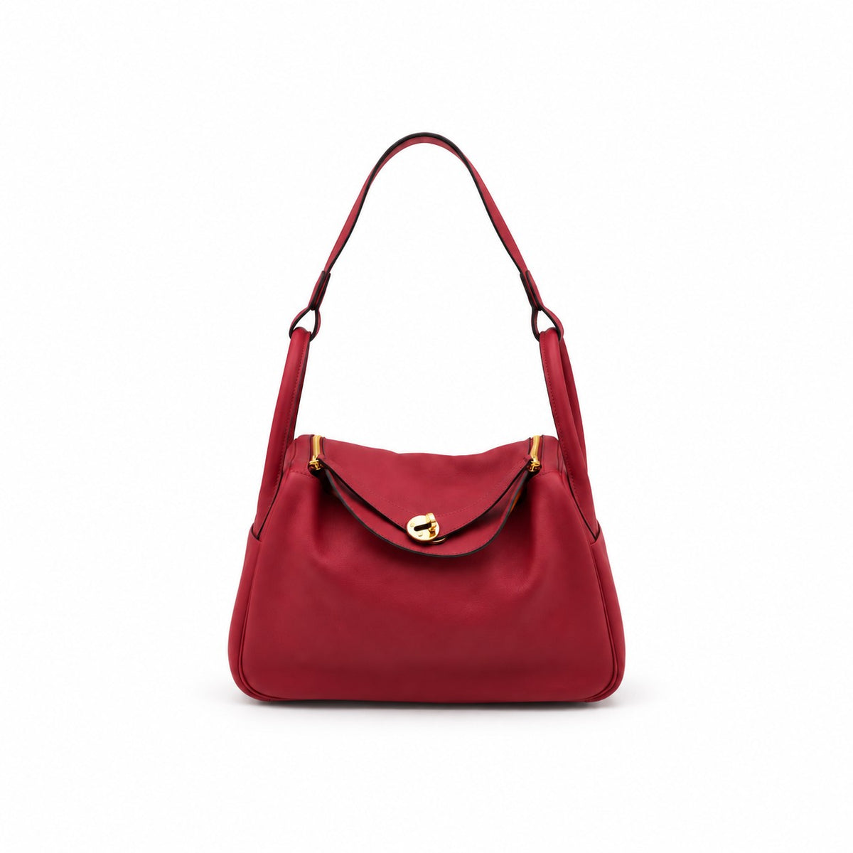 Hermès Leather Lindy 30 Bag Burgundy SHW