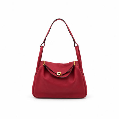 Hermès Leather Lindy 30 Bag Burgundy SHW