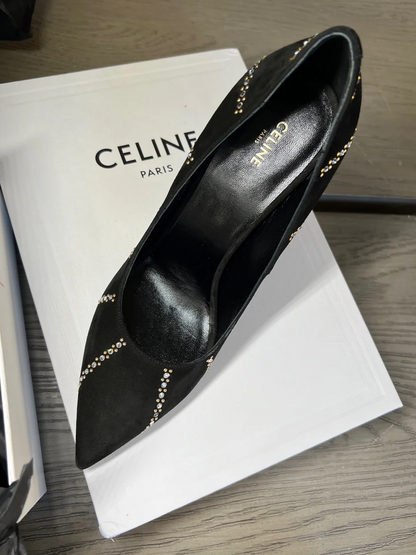 Celine Sharp Suede Pumps