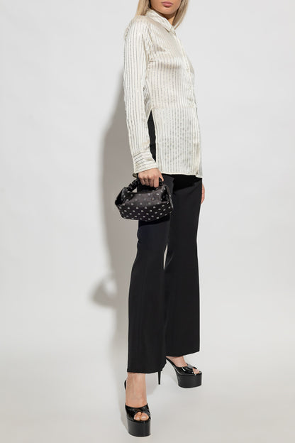 Alexander Wang Off-White Crystal Pinstripe Shirt