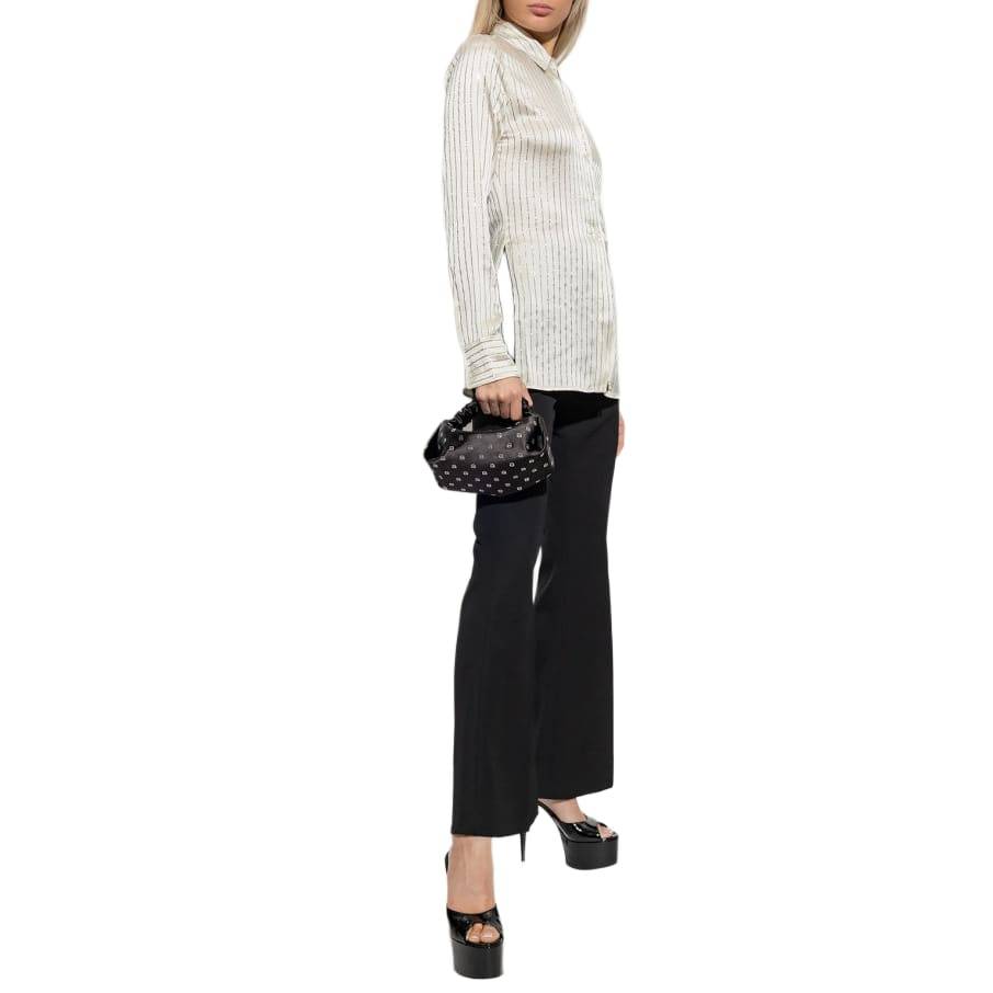 Alexander Wang Off-White Crystal Pinstripe Shirt