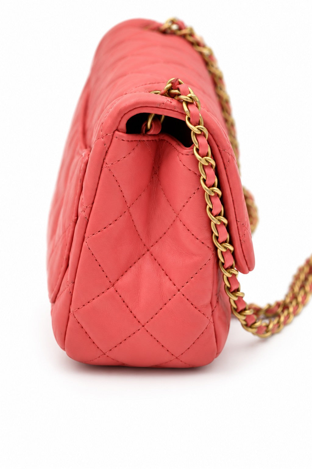 Chanel Quilted Leather Flap Bag Pink GHW