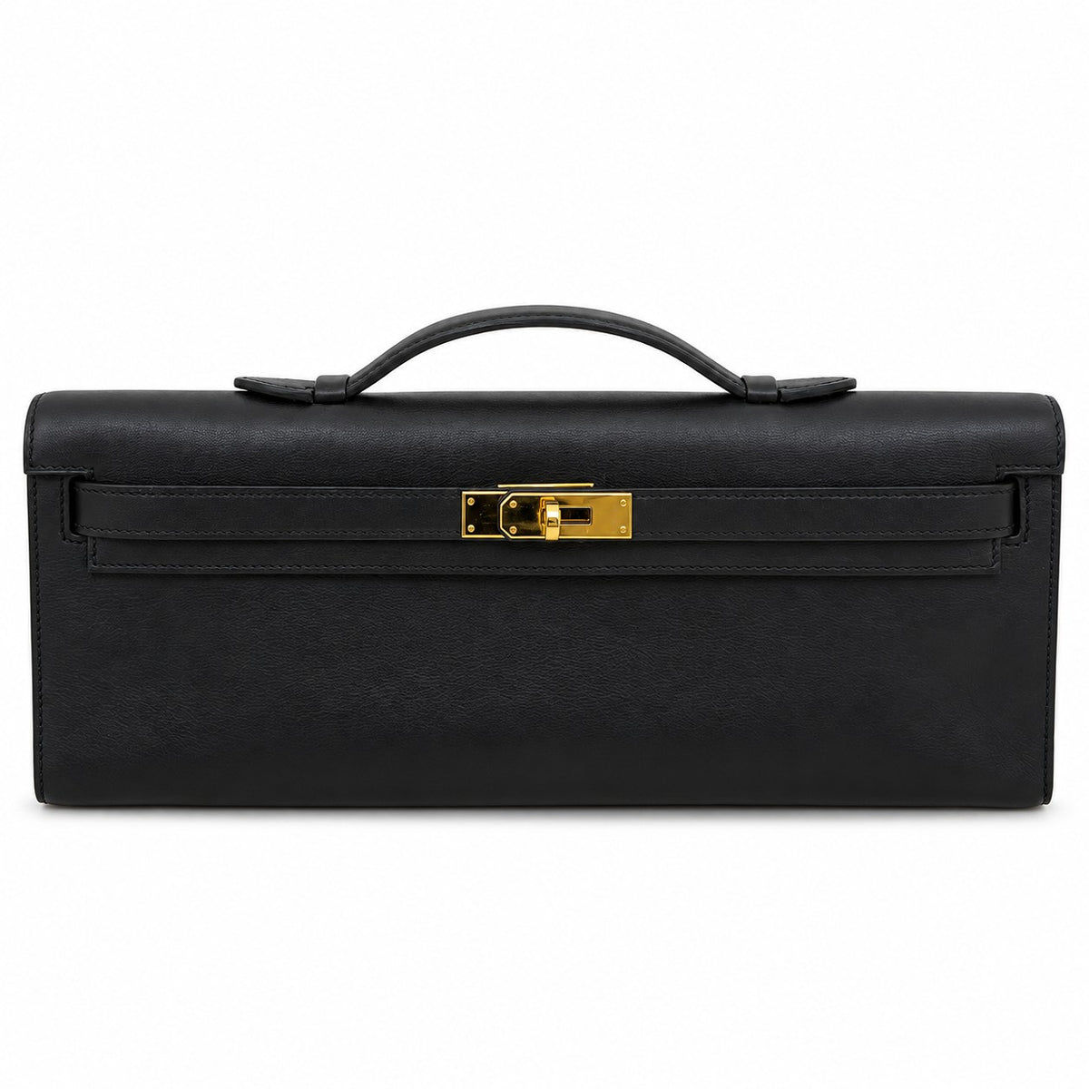 Hermès Kelly Cut Swift Leather, Black, Gold Hardware, X Stamp
