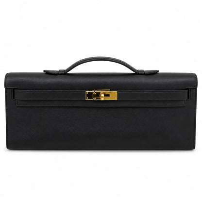 Hermès Kelly Cut Swift Leather, Black, Gold Hardware, X Stamp