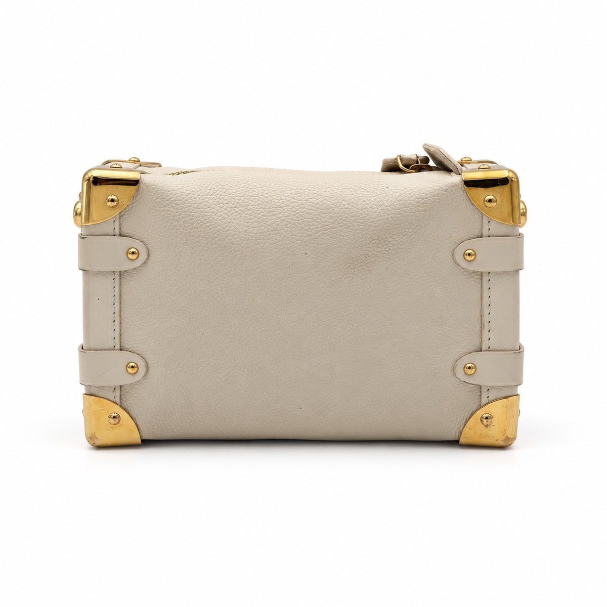 Louis Vuitton Grained Calfskin Side Trunk PM Chalk GHW