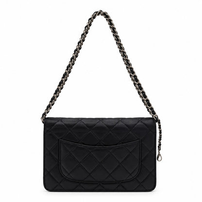 Chanel Quilted Black Flap Wallet / Small Leather Goods