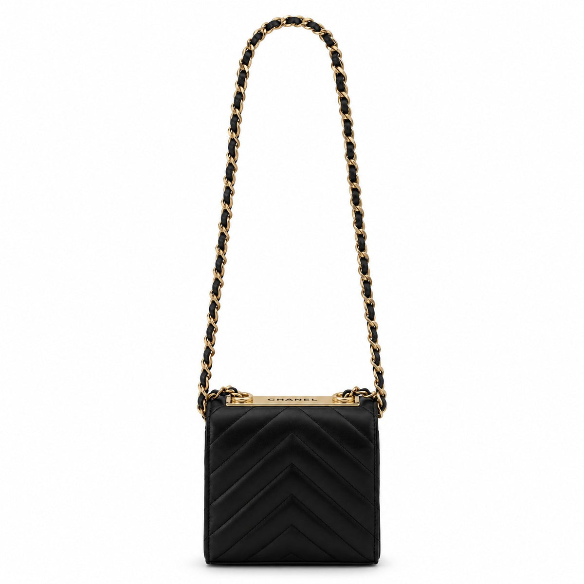 Chanel Trendy CC Clutch with Chain Chevron Lambskin Small
