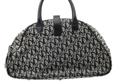 Dior Diorissimo Canvas Frame Satchel Navy Beige SHW